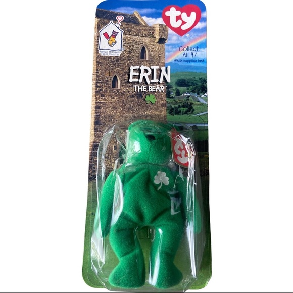 Erin The Bear-McDonald's Ty Beanie Baby With Rare Errors 1997 - Picture 1 of 9